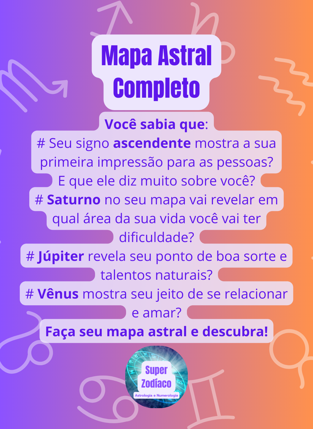 Mapa Astral + Previsão 2026 Astrólogica Numerologica Tarot